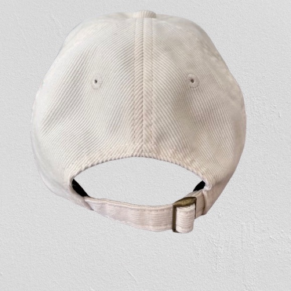 Anthropologie Wyeth Corduroy Adjustable Baseball Cap Cream 100% Cotton Unisex OS - Picture 4 of 8